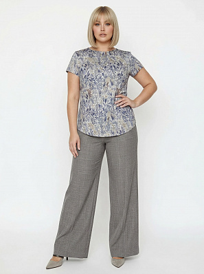 Блузка женская шелковая синяя