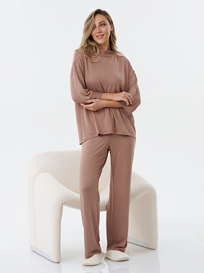Костюм женский оверсайз трикотажный капучино 