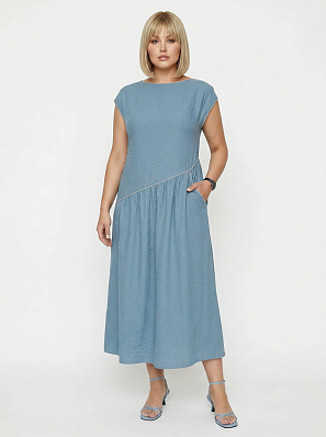 Платье с кантом бирюзовое