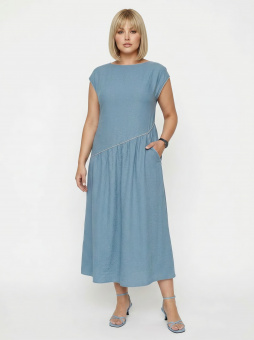 Платье с кантом бирюзовое